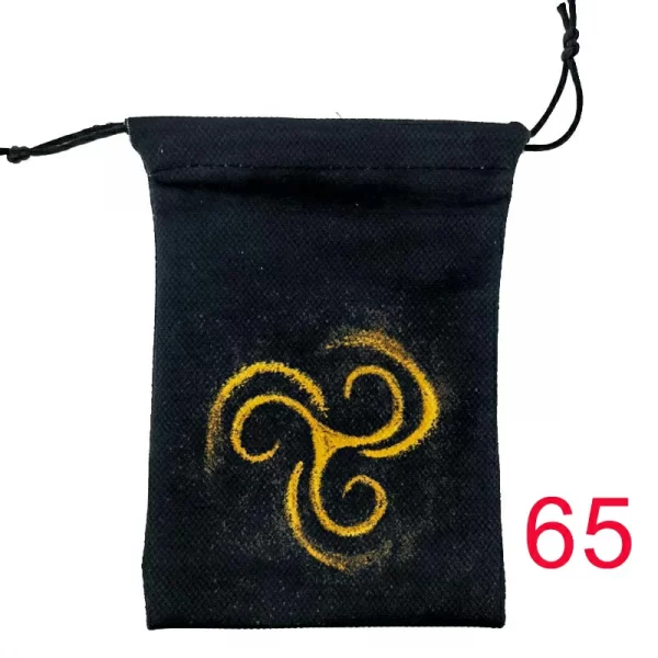 Thick velvet cloth bag, double-sided color printed drawstring card bag, tarot table bag, tarot drawstring storage bag, accessory bag (18)