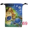 Thick velvet cloth bag, double-sided color printed drawstring card bag, tarot table bag, tarot drawstring storage bag, accessory bag (19)