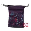 Thick velvet cloth bag, double-sided color printed drawstring card bag, tarot table bag, tarot drawstring storage bag, accessory bag (23)
