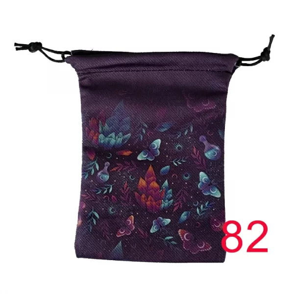 Thick velvet cloth bag, double-sided color printed drawstring card bag, tarot table bag, tarot drawstring storage bag, accessory bag (23)