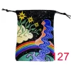 Thick velvet cloth bag, double-sided color printed drawstring card bag, tarot table bag, tarot drawstring storage bag, accessory bag (31)