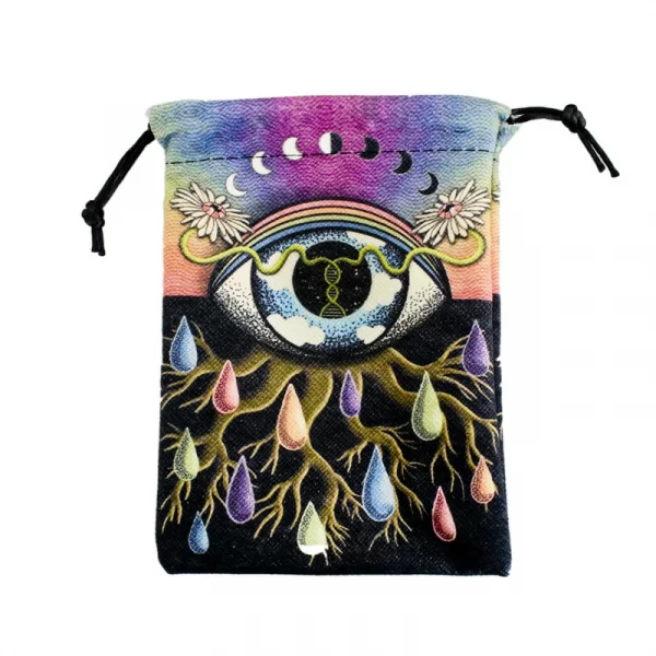 Thick velvet cloth bag, double-sided color printed drawstring card bag, tarot table bag, tarot drawstring storage bag, accessory bag (5)