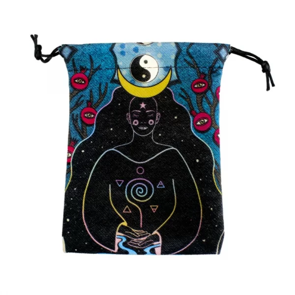 Thick velvet cloth bag, double-sided color printed drawstring card bag, tarot table bag, tarot drawstring storage bag, accessory bag (7)