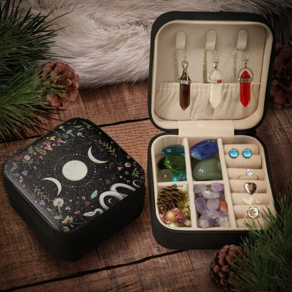 Three phase Moon Crystal Storage Box Dice Coin Color Printing PU Box Ring Necklace Jewelry Box Jewelry Box (6)