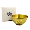 Three phase Moon Five pointed Star Aromatherapy Copper Bowl Energy Ceremony Candlestick Brass Bowl Meditation Surrounding Crystal Stone Decorative Bowl (15)