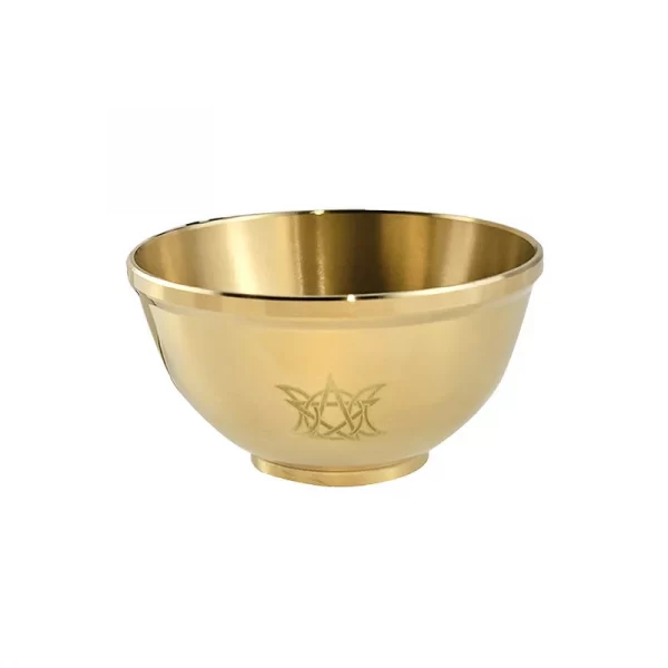 Three phase Moon Five pointed Star Aromatherapy Copper Bowl Energy Ceremony Candlestick Brass Bowl Meditation Surrounding Crystal Stone Decorative Bowl (5)