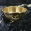 Three phase Moon Five pointed Star Aromatherapy Copper Bowl Energy Ceremony Candlestick Brass Bowl Meditation Surrounding Crystal Stone Decorative Bowl (9)