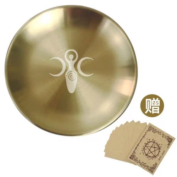 Three-phase Moon Pentagram Metatron Tarot Meditation Ceremony Metal Tray (10)