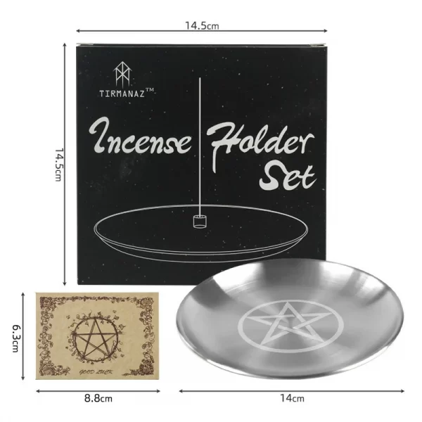 Three-phase Moon Pentagram Metatron Tarot Meditation Ceremony Metal Tray (12)