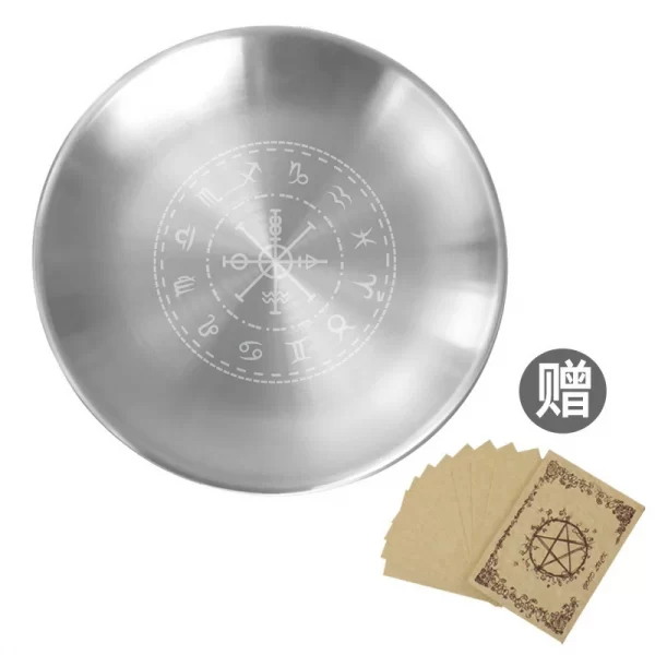 Three-phase Moon Pentagram Metatron Tarot Meditation Ceremony Metal Tray (8)