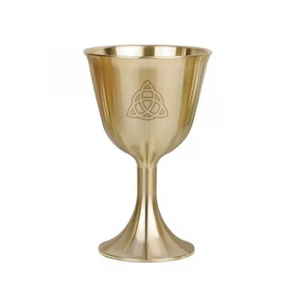 Three phase moon pentagram ornament cup water element Wicca ritual Holy Grail copper Holy Grail brass cup tarot supplies (11)