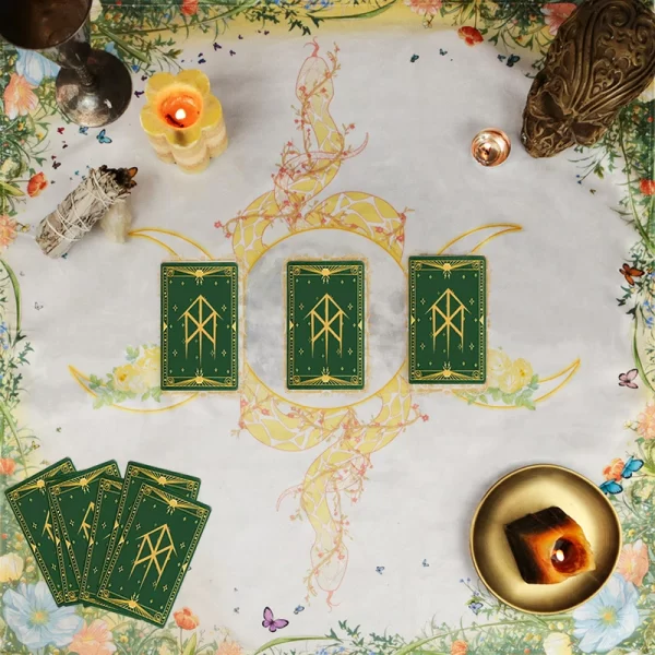 Velvet Tarot Card Tablecloth Serpentine Tablecloth Colorful Velvet Tablecloth Past Present Future Card Interpretation Ceremony Cloth (11)