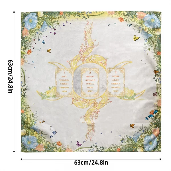 Velvet Tarot Card Tablecloth Serpentine Tablecloth Colorful Velvet Tablecloth Past Present Future Card Interpretation Ceremony Cloth (12)