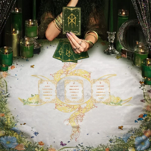 Velvet Tarot Card Tablecloth Serpentine Tablecloth Colorful Velvet Tablecloth Past Present Future Card Interpretation Ceremony Cloth (16)