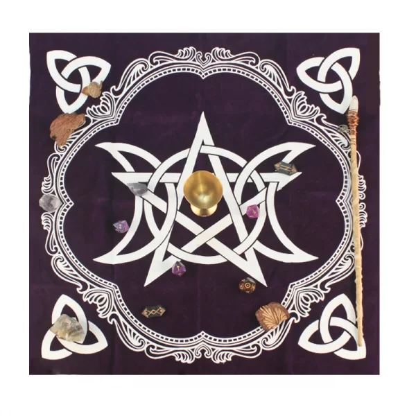 Vika Purple Tablecloth Tarot Tablecloth Pentagram Altar Cloth Tarot Card Tablecloth Clearance Talob (3)