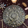 Wheel of Year Calendar Wheel Sun Moon Ins Wind Oak Carving Home Decor Wooden Plate (2)
