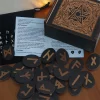 Woodcut Runes Symbol Set Carving Push Pull Wooden Box Like Niven Set Black Symbol Runes Like Niven (18)