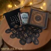 Woodcut Runes Symbol Set Carving Push Pull Wooden Box Like Niven Set Black Symbol Runes Like Niven (6)