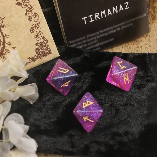 rune letter dice, eight sided dice, Viking rune dice, multi-faceted dice, resin rune dice, including instruction manual (1)