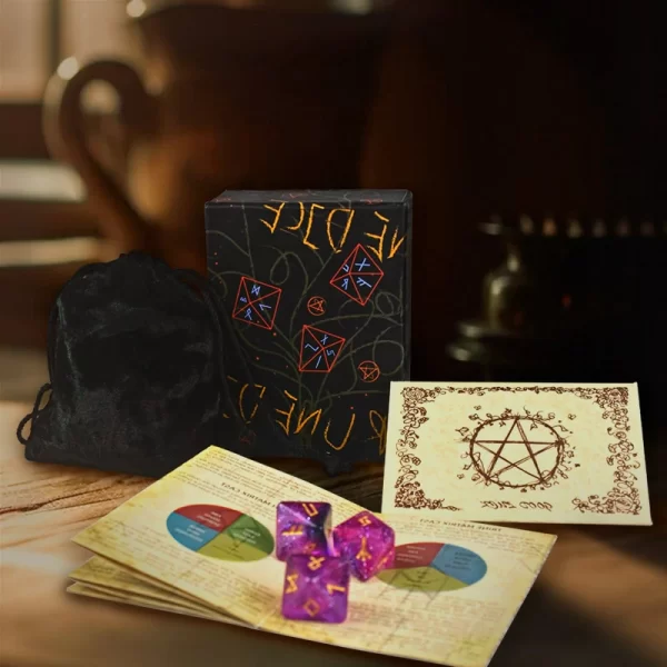 rune letter dice, eight sided dice, Viking rune dice, multi-faceted dice, resin rune dice, including instruction manual (10)