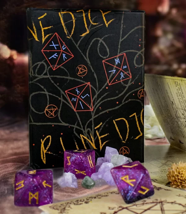 rune letter dice, eight sided dice, Viking rune dice, multi-faceted dice, resin rune dice, including instruction manual (9)