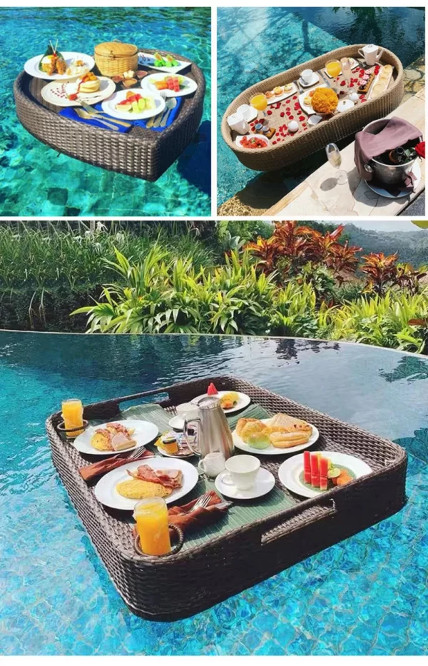 Furniture rattan floating tray, fruit platter (5)
