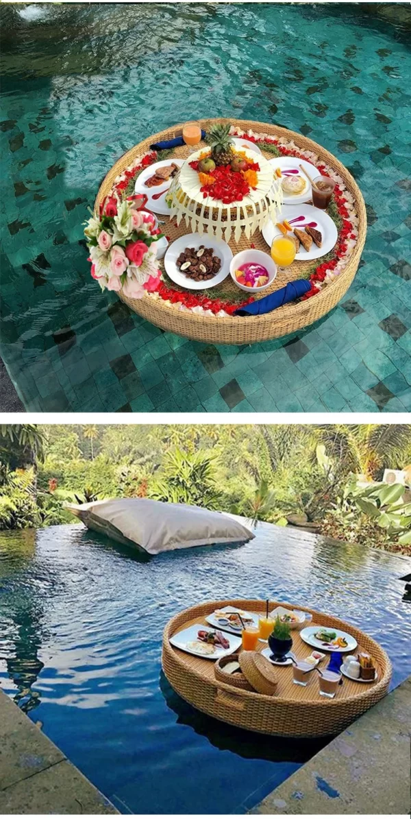 Furniture rattan floating tray, fruit platter (7)