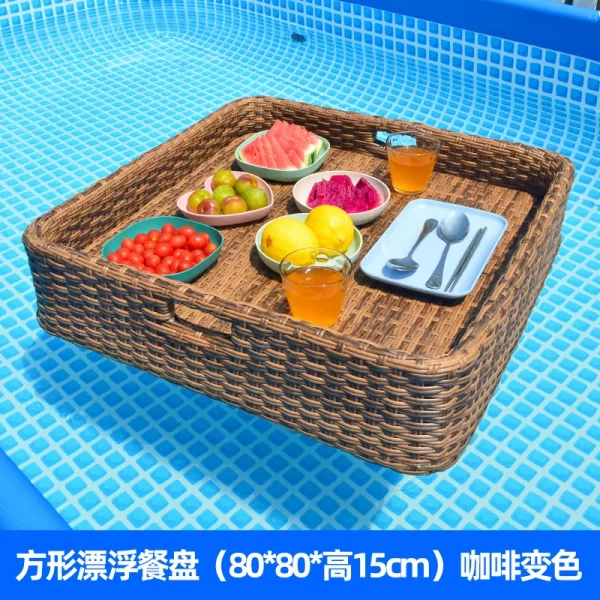 Furniture rattan floating tray, fruit platter (9)
