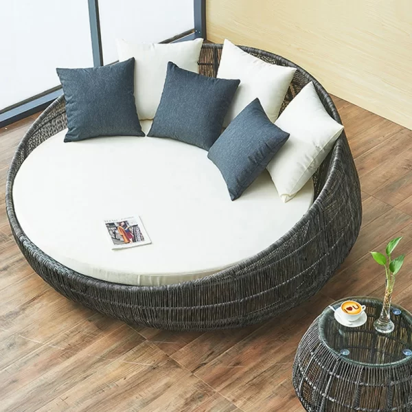 Nordic Creative Personalized Round Vine Bed (7)