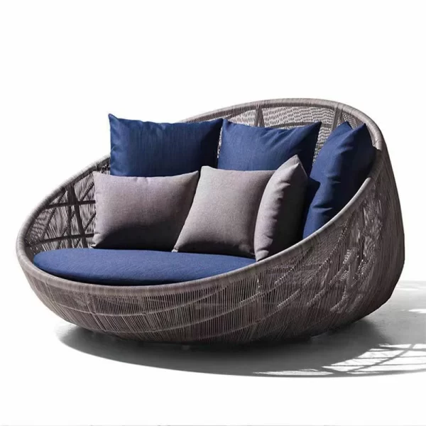 Nordic Creative Personalized Round Vine Bed (8)