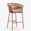Nordic outdoor dining chairs, rattan woven leisure rattan chairs (2)