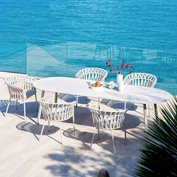 Nordic outdoor dining chairs, rattan woven leisure rattan chairs (3)