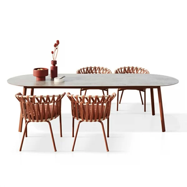 Nordic outdoor dining chairs, rattan woven leisure rattan chairs (5)