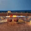Nordic outdoor dining chairs, rattan woven leisure rattan chairs (8)