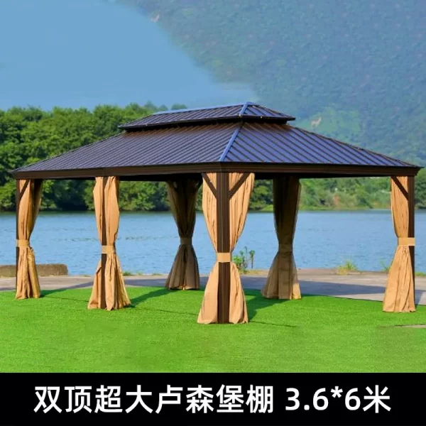 Outdoor Sunshed Courtyard Villa Garden Sunshade Roman Tent (5)