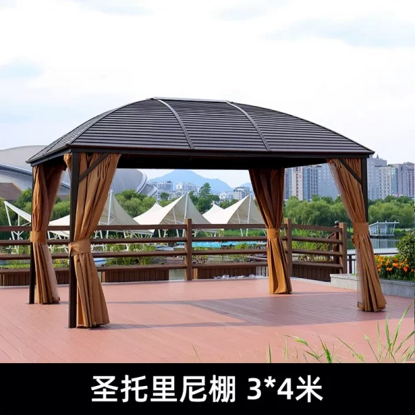 Outdoor Sunshed Courtyard Villa Garden Sunshade Roman Tent (7)