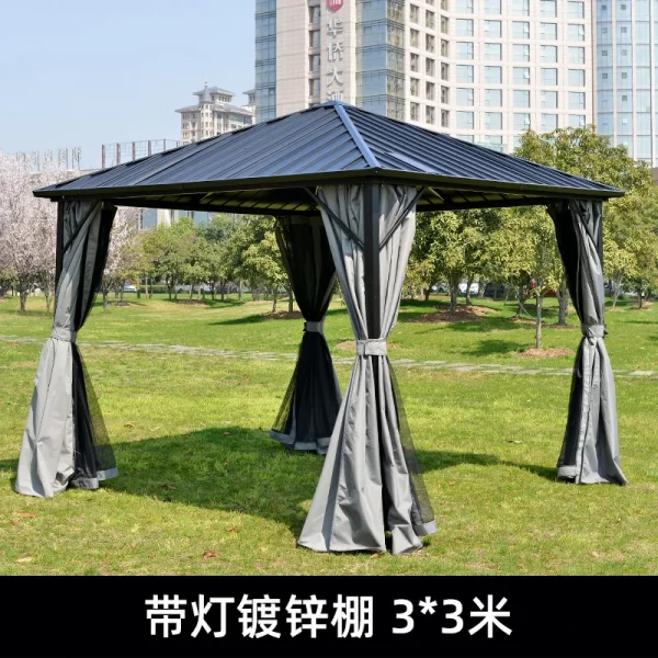 Outdoor Sunshed Courtyard Villa Garden Sunshade Roman Tent (9)