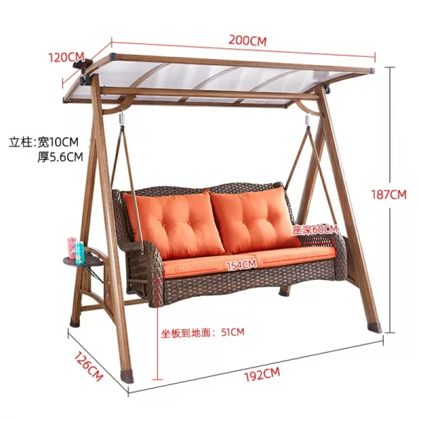 Outdoor Swing Garden Villa Courtyard Solar Light Rocking Chair (2)