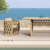 Outdoor Teak Vine Weaving Table and Chair (6)