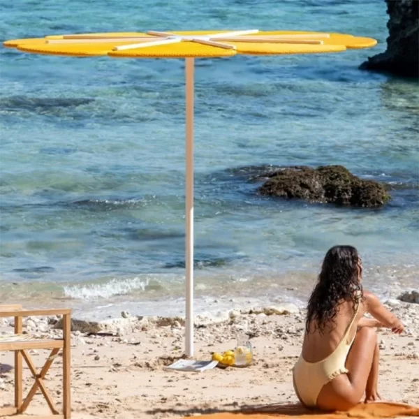 Outdoor Umbrella Vine Weaving Petal Sunshade Umbrella (4)