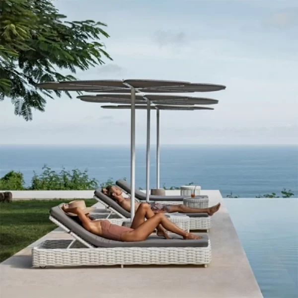 Outdoor Umbrella Vine Weaving Petal Sunshade Umbrella (5)