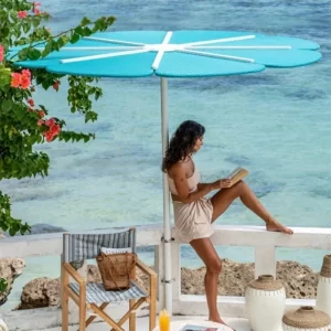Outdoor Umbrella Vine Weaving Petal Sunshade Umbrella Scenic Spot Check in Pool Outdoor Restaurant Sun Umbrella Courtyard Furniture