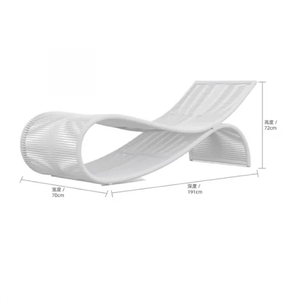 Outdoor bedding, hotel pool, rattan woven outdoor lounge chair furniture (10)