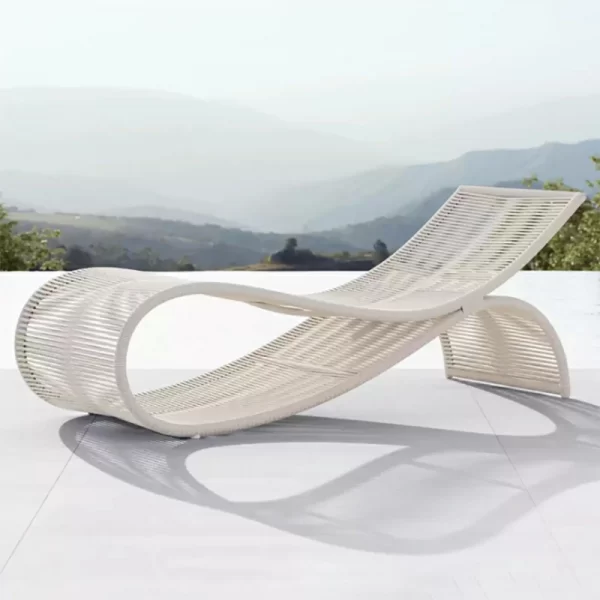 Outdoor bedding, hotel pool, rattan woven outdoor lounge chair furniture (5)