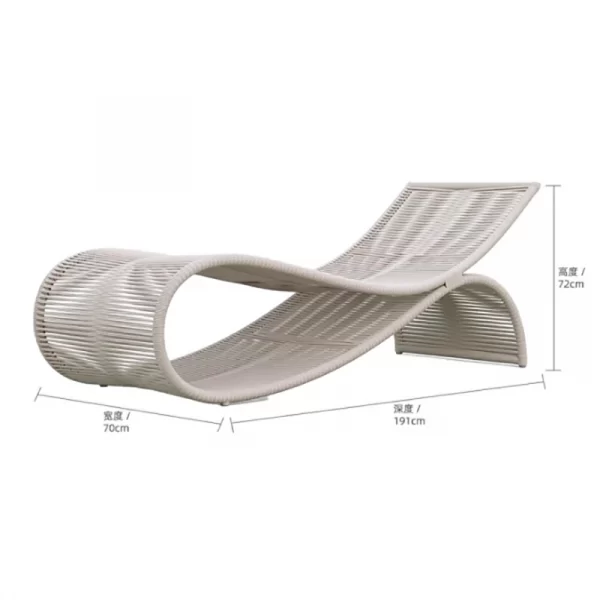 Outdoor bedding, hotel pool, rattan woven outdoor lounge chair furniture (9)