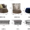 Outdoor bedding, rattan woven sofa (7)