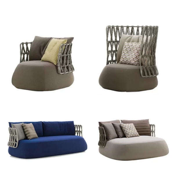 Outdoor bedding, rattan woven sofa (8)