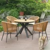 Outdoor courtyard tables and chairs, plastic wood (11)