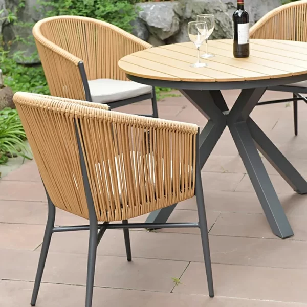 Outdoor courtyard tables and chairs, plastic wood (12)