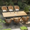 Outdoor courtyard tables and chairs, plastic wood (2)